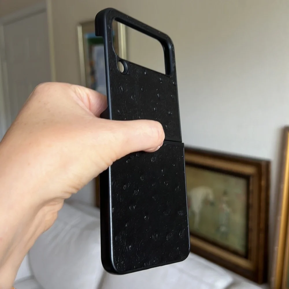 For Samsung galaxy z flip 4 5G phone case genuine leather